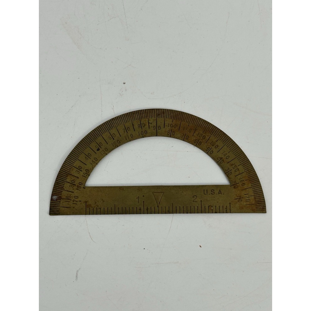 Vintage Brass Protractor Made In USA